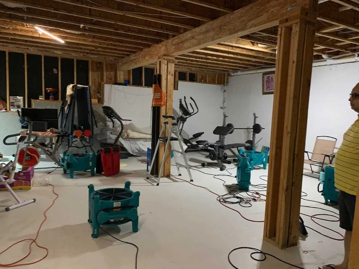 Basement drying equipment setup for Contents Cleaning & Restoration in Rosemount